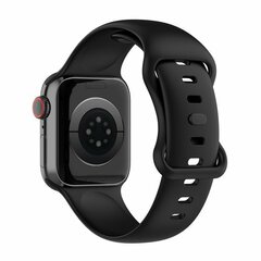 Silikon-Sportband - Schwarz - Gr&ouml;&szlig;e: M/L - Geeignet f&uuml;r Apple Watch 44mm / 45mm / 46mm / 49mm