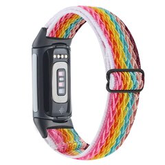 FitBit Charge 5 &amp; 6 Elastisches Solo-Schleifen-Nylonband - Mehrfarbig