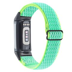 FitBit Charge 5 &amp; 6 Elastisches Solo-Schleifen-Nylonband - Mintgr&uuml;n