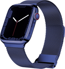 Milanaise Band - Dunkelblau - Extra starker Magnet - Geeignet f&uuml;r Apple Watch 38mm / 40mm / 41mm / 42mm