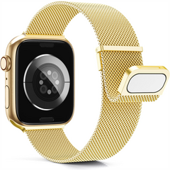 Milanaise Band - Gold - Extra starker Magnet - Geeignet f&uuml;r Apple Watch 38mm / 40mm / 41mm / 42mm