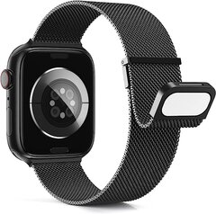 Milanaise Band - Schwarz - Extra starker Magnet - Geeignet f&uuml;r Apple Watch 38mm / 40mm / 41mm / 42mm