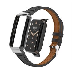 Klassisches Lederband mit H&uuml;lle - Schwarz - Xiaomi Smart band 7 Pro