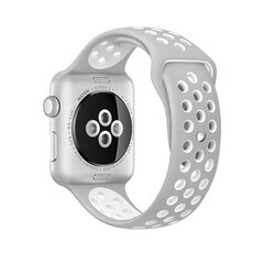 Sportarmband - Gr&ouml;&szlig;e: M/L - Grau + Wei&szlig; - Geeignet f&uuml;r Apple Watch 44mm / 45mm / 46mm / 49mm