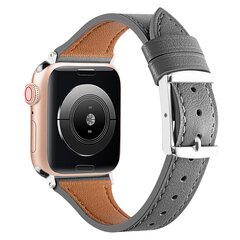 Lederarmband - Grau - Geeignet f&uuml;r Apple Watch 44mm / 45mm / 46mm / 49mm