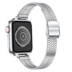 Edelstahl Slim Fit Armband - Silber - Geeignet f&uuml;r Apple Watch 38mm / 40mm / 41mm / 42mm