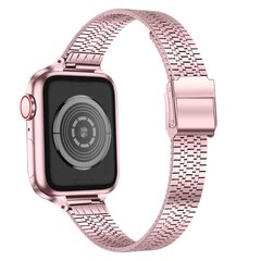 Edelstahl Slim Fit Armband - Rosa - Passend f&uuml;r Apple Watch 44mm / 45mm / 46mm / 49mm