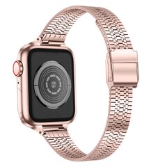 Edelstahlband mit schmaler Passform - Ros&eacute;gold - Geeignet f&uuml;r Apple Watch 44mm / 45mm / 46mm / 49mm