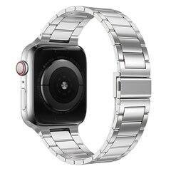 Stahlgliederarmband - Silber - Geeignet f&uuml;r Apple Watch 44mm / 45mm / 46mm / 49mm