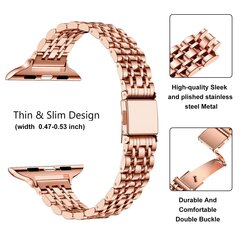 Stahlband Slim Fit - Ros&eacute;gold - Geeignet f&uuml;r Apple Watch 44mm / 45mm / 46mm / 49mm