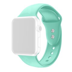 Silikon-Sportband - Mintgr&uuml;n - Doppeldruckknopf-Verschluss - Passend f&uuml;r Apple Watch 38mm / 40mm / 41mm / 42mm