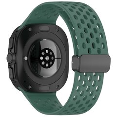 D-Buckle Silikon-Sportband - Dunkelgr&uuml;n - Samsung Galaxy Watch Ultra 47mm