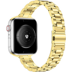 Slim Fit Gliederarmband aus Stahl - Gold - Geeignet f&uuml;r Apple Watch 38mm / 40mm / 41mm / 42mm