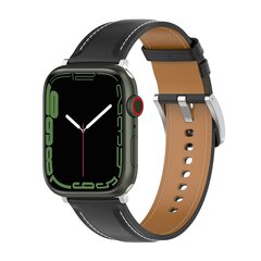 Luxuri&ouml;ses Lederarmband - Schwarz - Geeignet f&uuml;r Apple Watch 44mm / 45mm / 46mm / 49mm
