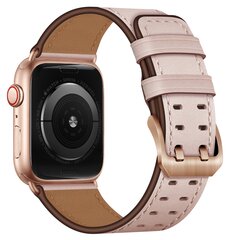 Lederarmband mit Doppelschlie&szlig;e - Pink - Geeignet f&uuml;r Apple Watch 38mm / 40mm / 41mm / 42mm