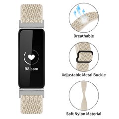 Fitbit Inspire 3 &ndash; Elastisches Solo Loop Nylonarmband - Beige