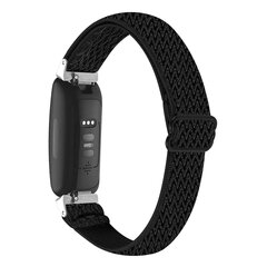 Fitbit Inspire 3 &ndash; Elastisches Solo Loop Nylonarmband - Schwarz