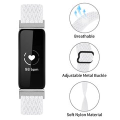 Fitbit Inspire 3 &ndash; Elastisches Solo Loop Nylonarmband - Wei&szlig;