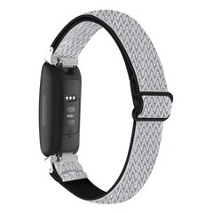 Fitbit Inspire 3 &ndash; Elastisches Solo Loop Nylonarmband - Schwarz/Wei&szlig;