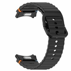 Wave Sportarmband mit Druckknopf - Gr&ouml;&szlig;e: M/L - Schwarz - Samsung Galaxy Watch 7 - 40mm / 44mm &amp; Watch FE