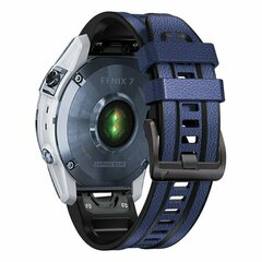 Leder + Silikonarmband - Blau - Garmin Approach S60 &amp; S62 / Instinct / Instinct 2 (Solar)