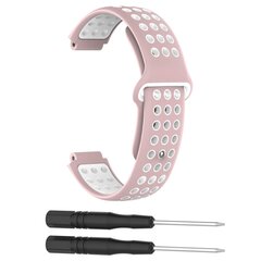 Silikon-Sportarmband - Rosa + Wei&szlig; - Garmin Forerunner 220 / 230 / 235 / 620 / 630 / 735 (XT)