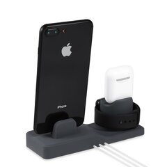 3 in 1 Halterung geeignet f&uuml;r Apple Watch &amp; Airpods &amp; iPhone - Schwarz