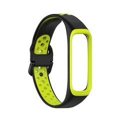 Silikonband 2 Farben - Schwarz / Gr&uuml;n - Samsung Galaxy Fit 2