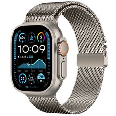 Milanaise Loop-Band mit Schnappverschluss - Farbe Titan - Geeignet f&uuml;r Apple Watch 44mm / 45mm / 46mm / 49mm