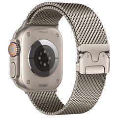 Milanaise Loop-Band mit Schnappverschluss - Farbe Titan - Geeignet f&uuml;r Apple Watch 44mm / 45mm / 46mm / 49mm