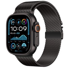 Milanaise Loop Band mit Schnappverschluss - Schwarz - Geeignet f&uuml;r Apple Watch 38mm / 40mm / 41mm / 42mm