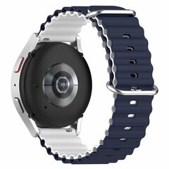 Samsung Galaxy Watch 4 Classic - 42mm &amp; 46mm - Ocean Style Armband - Dunkelblau / Wei&szlig;