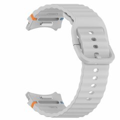 Wave Sportarmband mit Druckknopf - Gr&ouml;&szlig;e: M/L - Grau - Samsung Galaxy Watch 6 Classic - 47mm &amp; 43mm