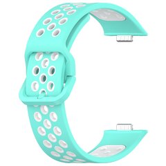Zweifarbiges Silikonband - T&uuml;rkis mit Wei&szlig; - Huawei Watch Fit 3 / Fit 4