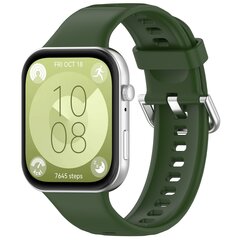 Silikonband mit Dornschlie&szlig;e - Dunkelgr&uuml;n - Huawei Watch Fit 3 / Fit 4