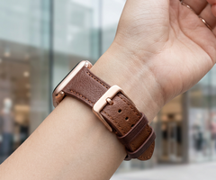 Lederarmband - Braun - Geeignet f&uuml;r Apple Watch 38mm / 40mm / 41mm / 42mm