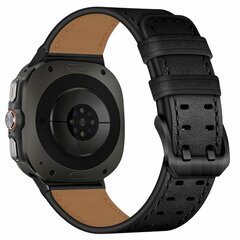 Lederband mit Doppelschlie&szlig;e - Schwarz - Samsung Galaxy Watch 8 Classic - 46mm