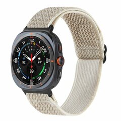 Elastisches Solo Loop Nylonarmband - Beige - Samsung Galaxy Watch 8 Classic - 46mm