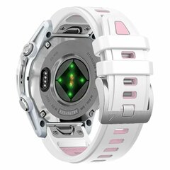 Silikonarmband - Wei&szlig; mit rosa - Garmin Instinct E - 40mm