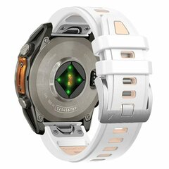 Silikonarmband - Wei&szlig; mit Lachsrosa - Garmin Fenix 7s/6s/5s / Instinct 2s / Epix Pro Gen 2 (42mm)