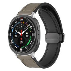 Leder- und Silikonarmband - Grau - Samsung Galaxy Watch 8 Classic - 46mm