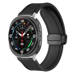 Leder- und Silikonarmband - Schwarz - Samsung Galaxy Watch 8 Classic - 46mm