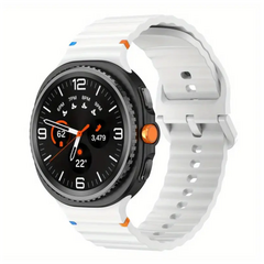 Classic Wave Silikonarmband - Wei&szlig; - Samsung Galaxy Watch 8 Classic - 46mm