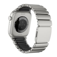 Premium-Edelstahl-/Silikonarmband - Titan mit Schwarz - Passend f&uuml;r Apple Watch 44mm / 45mm / 46mm / 49mm