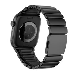 Premium-Edelstahl-/Silikonarmband - Schwarz - Geeignet f&uuml;r Apple Watch 44mm / 45mm / 46mm / 49mm