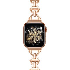 Metall-Leitergliederarmband - Champagner / Ros&eacute;gold - Passend f&uuml;r Apple Watch 44mm / 45mm / 46mm / 49mm