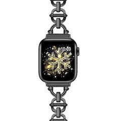 Metall-Leitergliederarmband - Schwarz - Passend f&uuml;r Apple Watch 44mm / 45mm / 46mm / 49mm