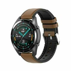 Leder- und Silikonarmband - Braun - Huawei Watch 5 - 46mm