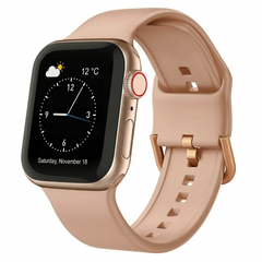 Weiches Silikonarmband mit Schnallenverschluss - Cappuccino - Geeignet f&uuml;r Apple Watch 38mm / 40mm / 41mm / 42mm