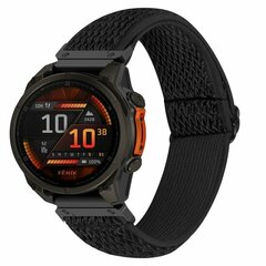 Elastisches Solo Loop Nylonarmband - Schwarz - Garmin Approach S60 &amp; S62 / Instinct / Instinct 2 (Solar)